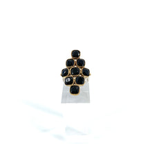 Charger l&#39;image dans la galerie, Bague PAOLA en Argent Laiton et Onyx Noir
