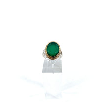 Load image into Gallery viewer, Bague Ovale Argent Laiton en Onyx Vert
