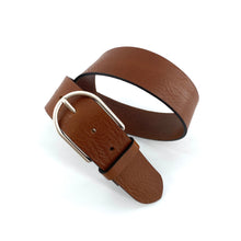 Charger l&#39;image dans la galerie, Ceinture Boucle Arrondie en Cuir Cognac
