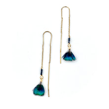 Charger l&#39;image dans la galerie, Boucles d&#39;Oreilles RIVER Paon Bleu
